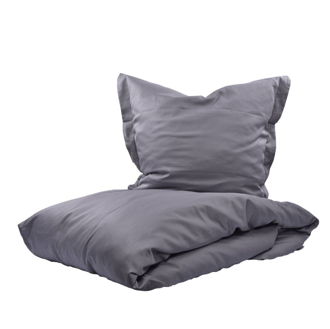 Luksus sengetøj fra ENGHOLM - PLAIN GREY 200