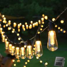 1 st LED soldriven transparent ljusslinga med glödlampa, pumpa solcellslampa för utomhusbruk, 8 ljuslägen, hängande dekoration för trädgård, balkong, - Multifärgad (4,5 meter 10 lampor,6,5 meter 20 lampor)
