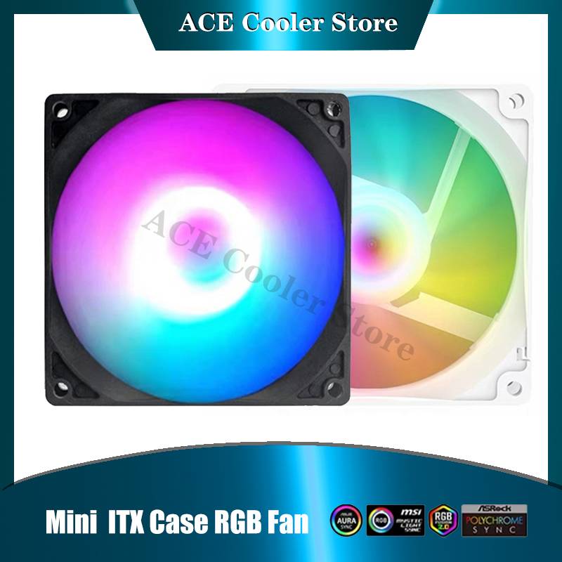 Mini ITX Case ARGB Fan 8cm 9cm Match Water / Air Cooling,CPU Radiator Fan 8025 9225 Cooler MB 5V SYNC + 4Pin PWM