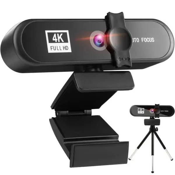 4K webcam med Autofocus & smart tripod. 3840×2160. 8MP.