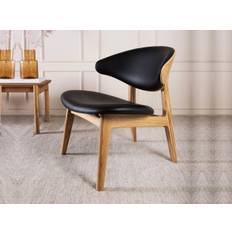 Kristensen Ram Comfort Shell loungestol (Sigma semianilin læder 30010 Brandy, Ask massiv)