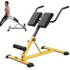 Roman Chair, Back Extension Bench, Hyperextension Roman Chair, Waist Extension Workout, Back Extension Machine, Sit Up Gym Bench, for Full All-in-One Body Workout,Gold