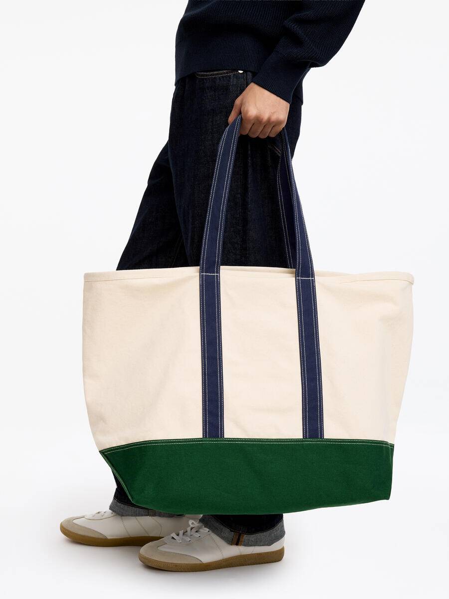 ARKET Large Canvas Tote Bag -Green, ONESIZE