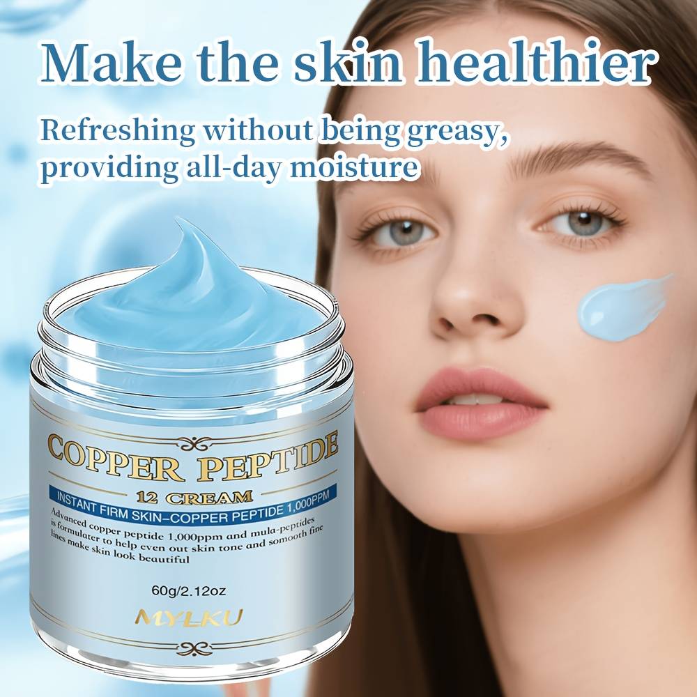 Copper Peptide 12 Cream, 99% Copper Tripeptide-1, , 12 Multi-peptide Powerful Formula For , Firming, Wrinkles Look Reduced