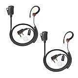 UAYESOK Walkie Talkie öronsnäcka, G-format radio headset bodyguard 2 stift för säkerhetsradio Baofeng UV5R 888s UV-82HP BF-F8HP Kenwood Retevis h777 RT24 RT27 eSynic, med PTT-mikrofon och öronsnäckor (2 st)