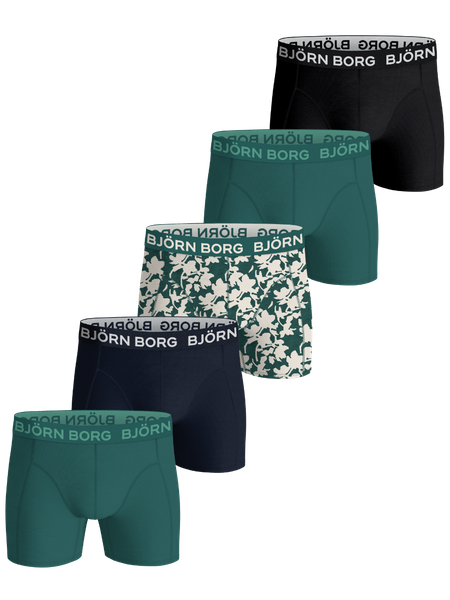Björn Borg Cotton Stretch Boxers 5-pack Svart, 158-164