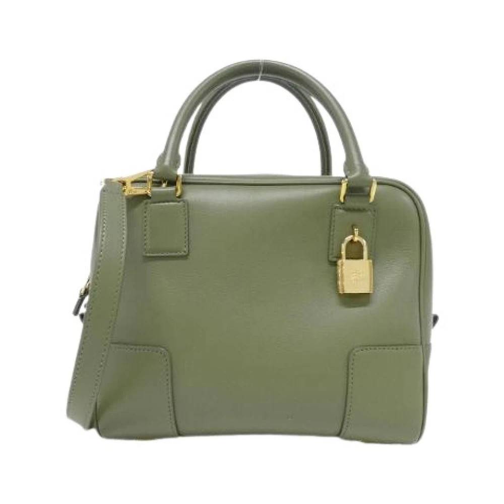 Loewe Pre-owned Pre-owned Amazona 19 Square Calf Handbag - Vintage - Dame - Grøn - ONE SIZE - Uld
