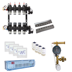 GULVVARMEPAKKE PUSH 20, M/FLOWMETER, 4-GREN M/SHUNT