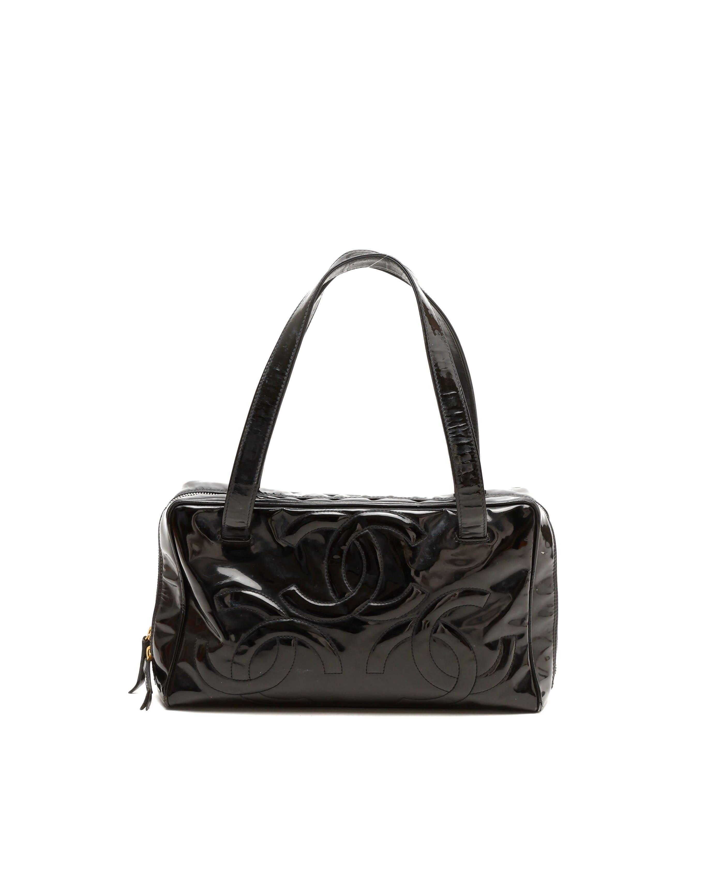 Chanel Triple CC Patent Tote Bag - Black - One Size