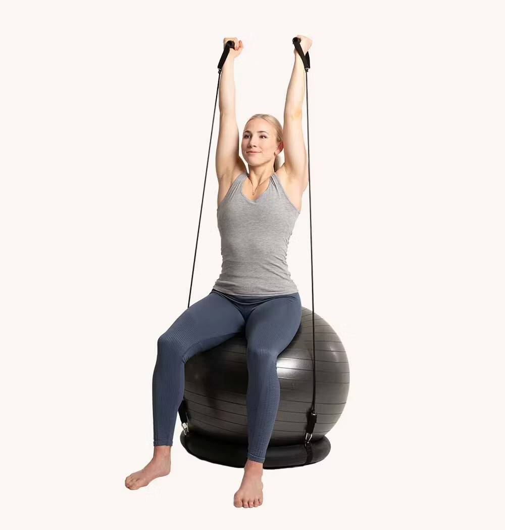 Pilatesboll med träningsband