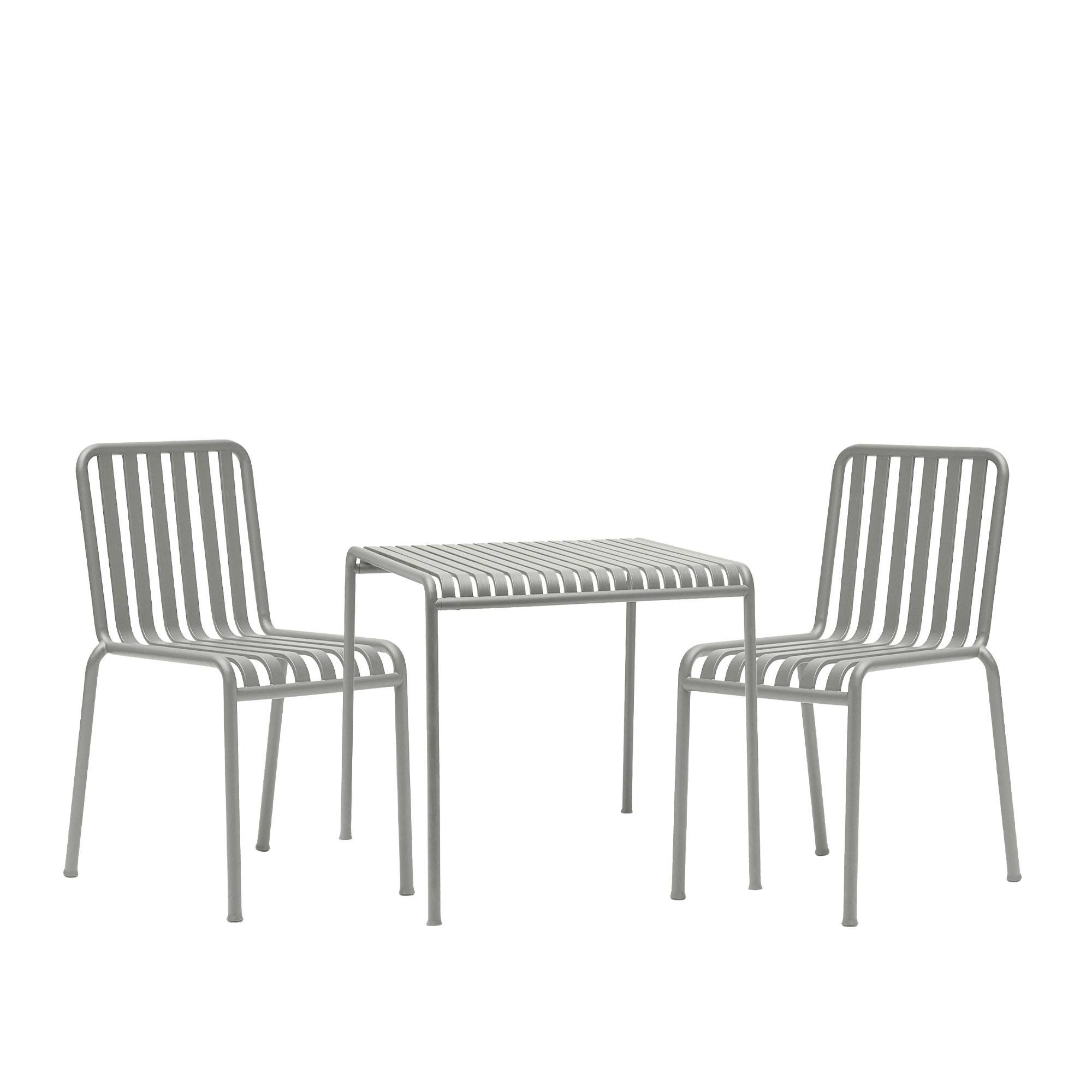 HAY - Palissade spisestuesæt med bord og 2 stole sky grey - Havemøbelsæt til spisning - Ronan & Erwan Bouroullec
