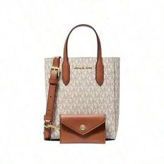 Michael Kors Vincent Mini Tote Bag för Damer - Logotyptryck Belagd Canvas Axelremsväska Axelremsväska Funktion Brun Daglig Pendling Fritidsutflykter H - French Vanilla