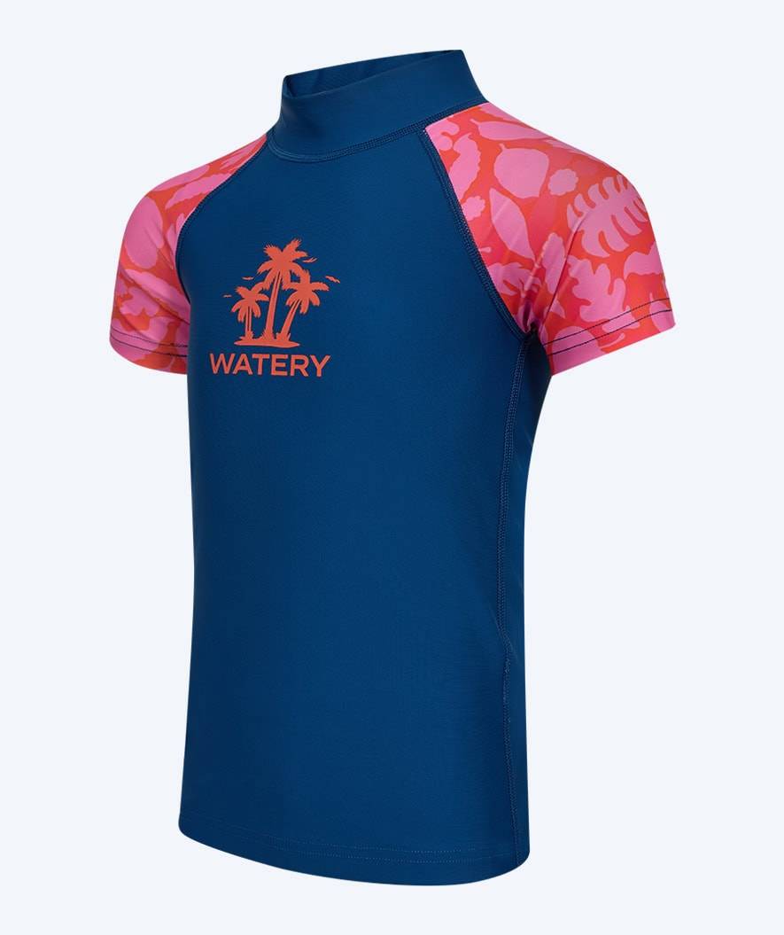 Watery UV-trøje til børn - Osiris Kortærmet Rashguard - Pink/mørkeblå - UV badetøj