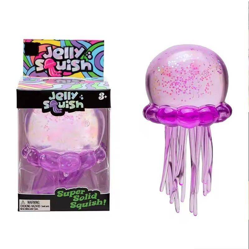Ny Schylling Jellyfish Healing Series Needoh Nice Cube Stresslindrande Klämleksak Barnpresent&## violett