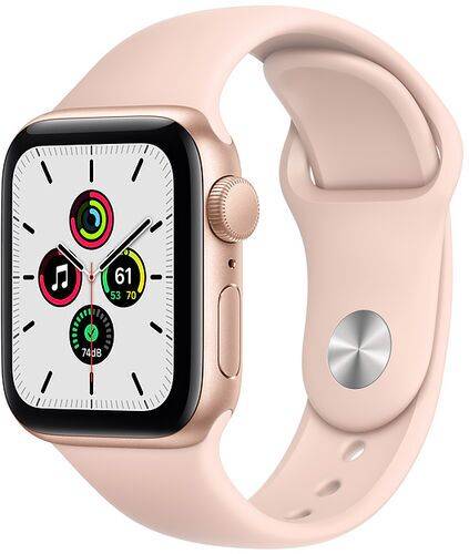 Apple Watch SE Aluminium 40 mm (2020) | WiFi + Cellular | guld | Sportband Sandrosa M/L