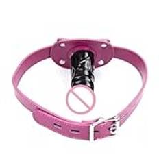 Open Mouth Gag, Penis Plug Oral Dildo Mouth Gag Fetisch SM Bondage Restraints Sex Vuxen spelleksaker for par(Pink,Short)