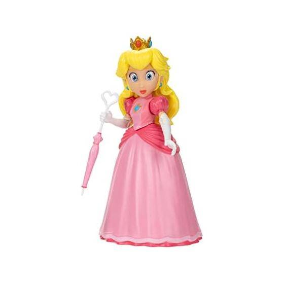 San-Ei Trading Super Mario Bros. Film Actionfigur Peach TSM-03 - 8 Ledpunkter (Huvud, Ben, etc.) med karaktärsspecifik pink