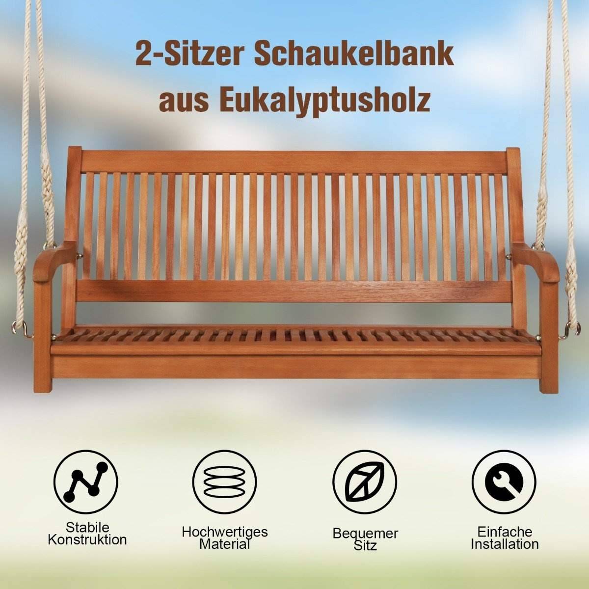 Eukalyptussvingbänk med robusta jutelinor – Säten 2
