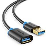 deleyCON 3,0m USB 3.0 SuperSpeed Förlängningskabel - Kontakt till Uttag - USB 3.0 SuperSpeed Teknologi för upp till 5 Gbit/s - Svart/Blå