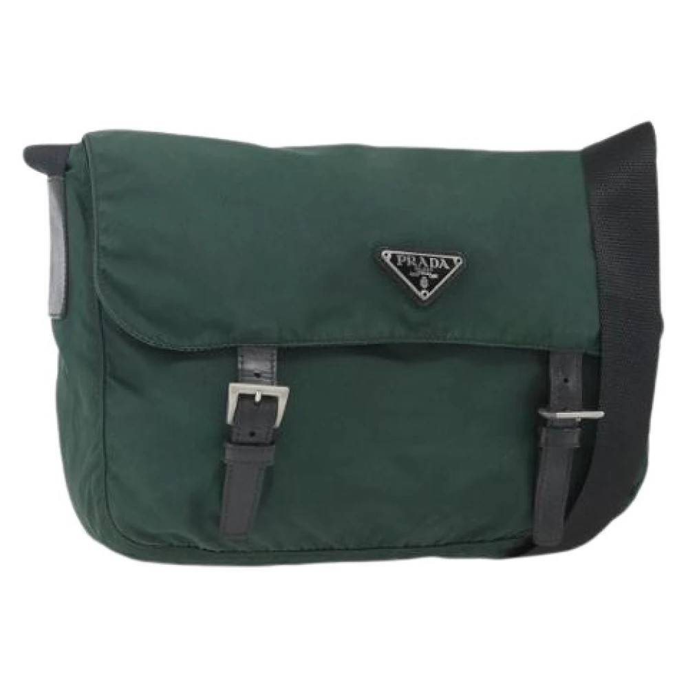 Prada Vintage Pre-owned Vintage Cross Body Taske - Vintage - Dame - Grøn - ONE SIZE - Nylon
