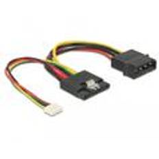 DELOCK Cable Power SATA 15 pin receptacle > Molex 4 pin male + 4 pin power female