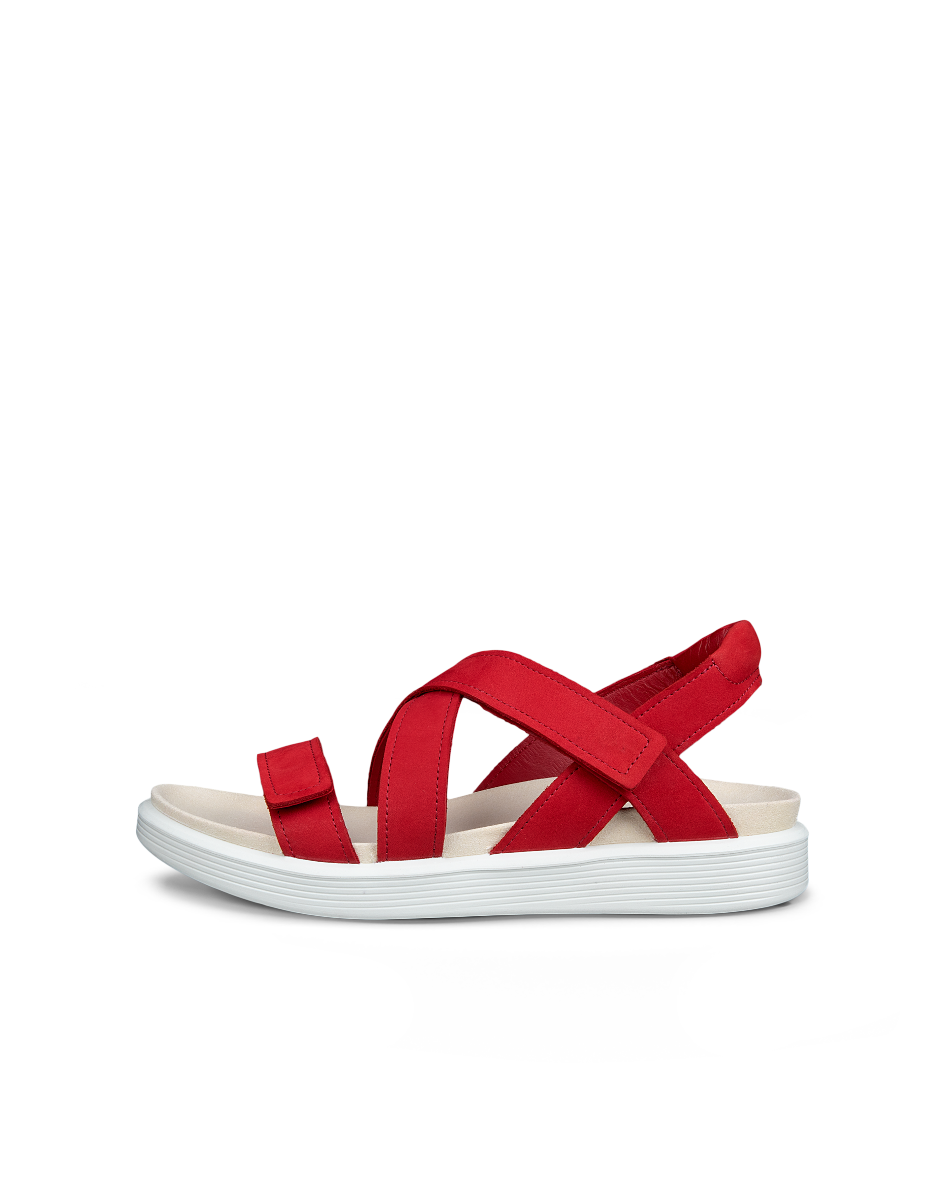 ECCO SOFT SANDAL - Sandaler i nubuck med to remme til damer - Rød - 39