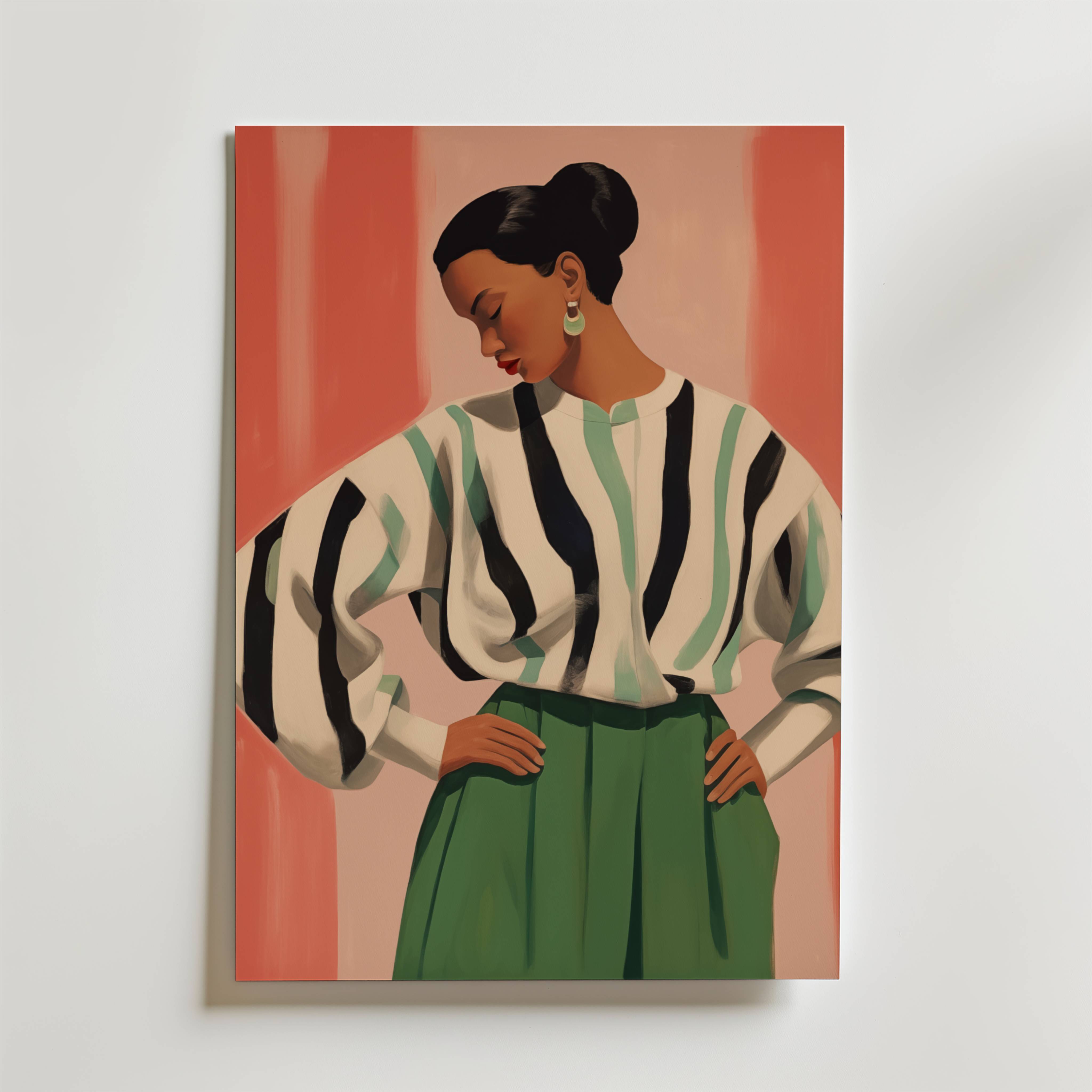 Striped Confidence Poster - Premium Canvas 50x70 cm