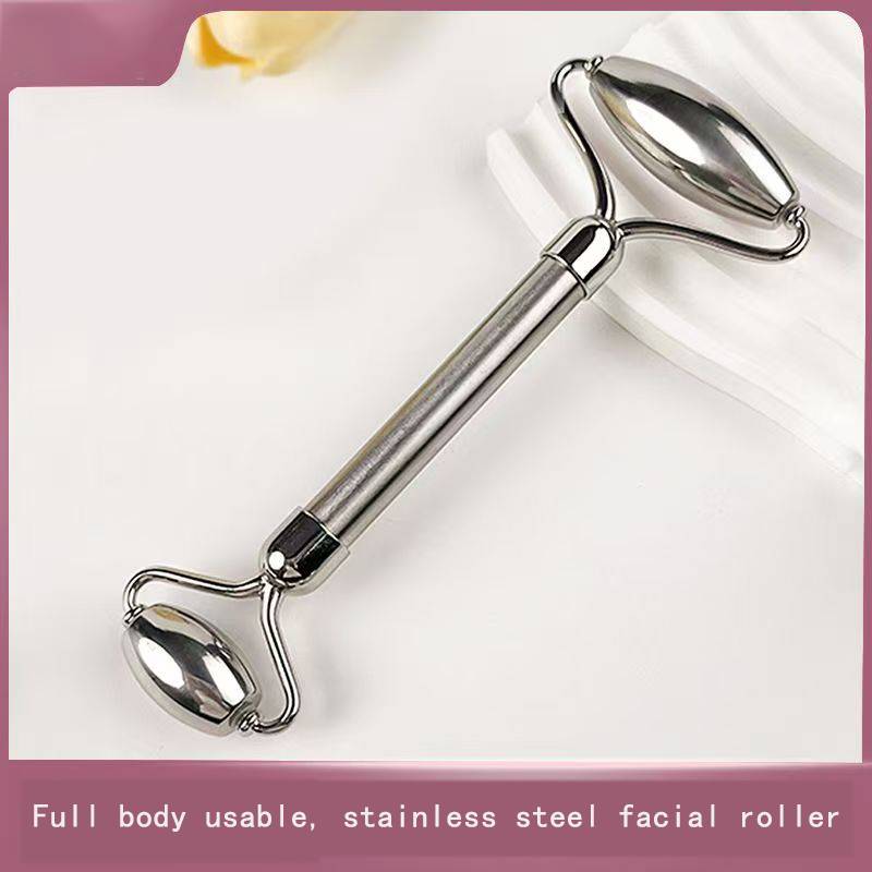 Stainless Steel Double Roller Massager Portable Eye Facial Neck Beauty Massage Stick for Relaxation And Skin Care