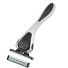 Ruilogod Travel män Black Silver Tone Shaver Manual Razor w Två 3-lagers Blades