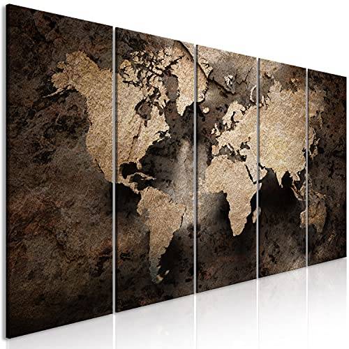 murando Väggbild Canvastavla Världskarta 200x80 cm 5 delar