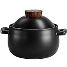 Keramiska kastruller, lergrytor for matlagning, keramisk svart gryta lergryta med lock, keramisk lergryta for matlagning Nonstick kinesisk gryta Hot Pot, lergods Pot Stockpot for matlagning Hot Pot Bi