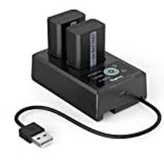 SMALLRIG NP-FW50 Camera Battery Charger Set för Sony ZV-E10, A6400, Double Slot NP-FW50 Battery Charger för Sony ZV-E10, A6000, A6500, A6300, A6400, A7, A7 II, A7R II, A7S II, A7S, A7R, RX10-3818