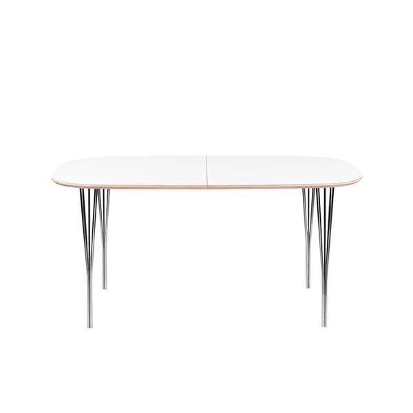Haslev Symphony 88 - Hvid laminat/Krom splitben/Naturkant