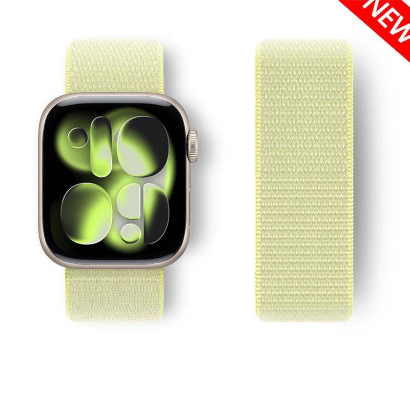 Nylon Loop-armband för Apple Watch-band 44mm 40mm 49mm 41mm 45mm 46mm correas Armband iWatch Serie 7 6 5 se 8 9 ultra 2 3 10 11 black