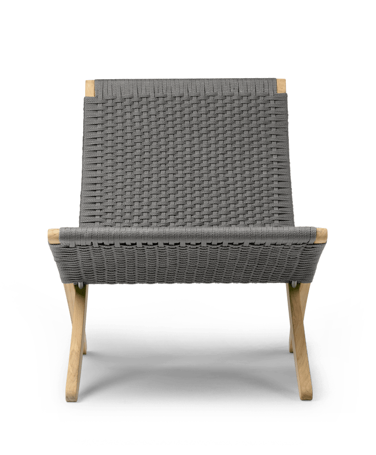 MG501 Outdoor | Cuba Chair FSC™-certifierad teak, obehandlad, slätvävd rep charcoal