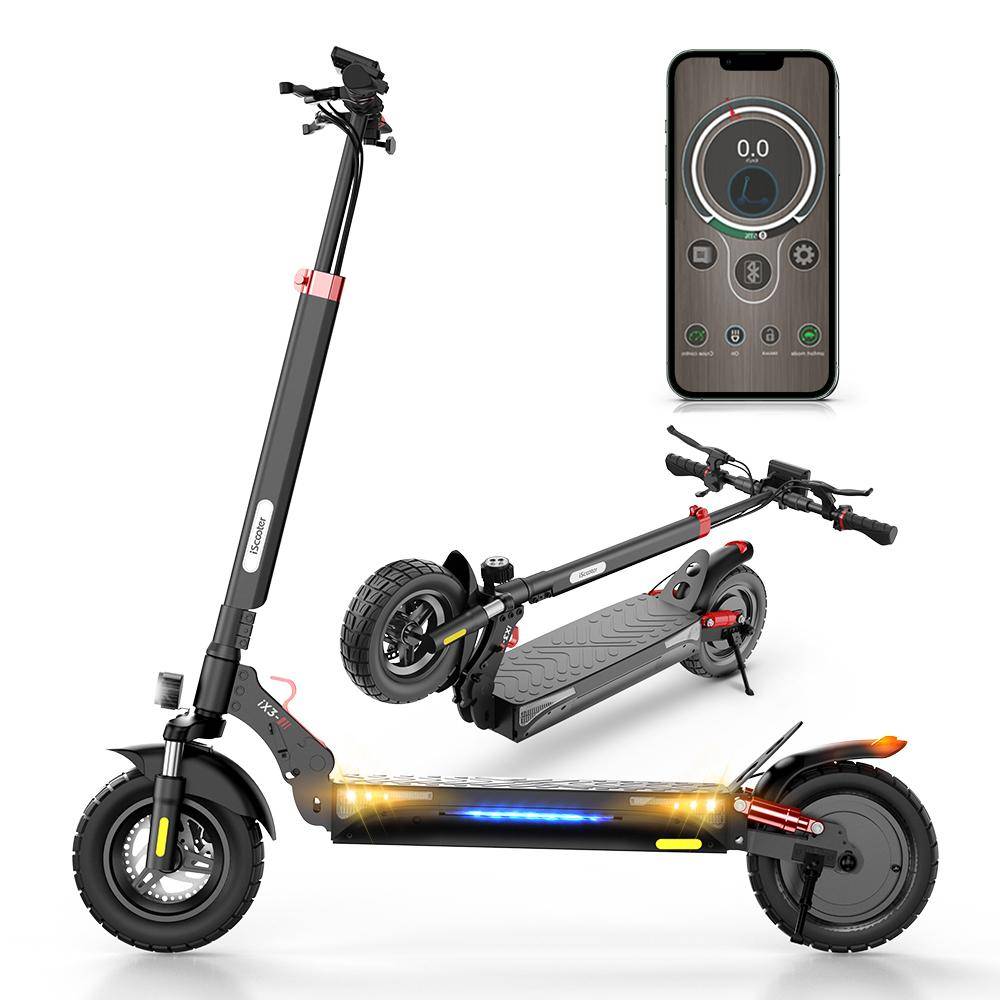 iScooter IX3 10 Elektrisk Skoter 40KM/H Off-Road Däck 800W Motor 48V/10Ah Batteri För 40KM Räckvidd, App-Kontroll 800W——iX3 svart