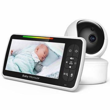 SM650 Babyvakt - 5-tums display, tvåvägskommunikation och temperatursensor (Öppen Förpackning - Bulk Tillfredsställande)