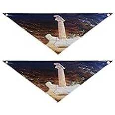 2-pack hundbandanas husdjur bandana scarf tryckknapp triangel haklappar sjalett set husdjur semestertillbehör dekor för små till stora valpar hundar katter liten elgitarr omgivna belysningar