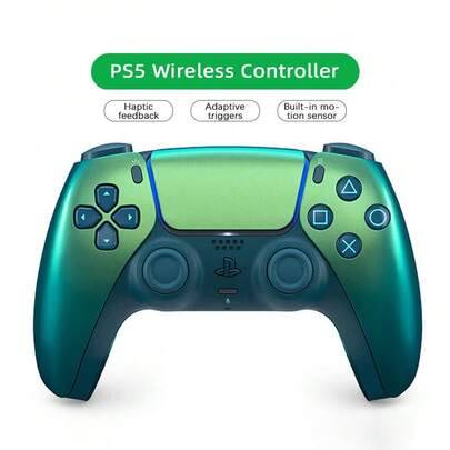 PS5-spelkontroll DualSense trådlös handkontroll Högprecisionsresponsprestanda Adaptiv triggerjustering Taktil feedback-detaljer Trådlös anslutning med - Ren färgglad ankgrön (En-Storlek)