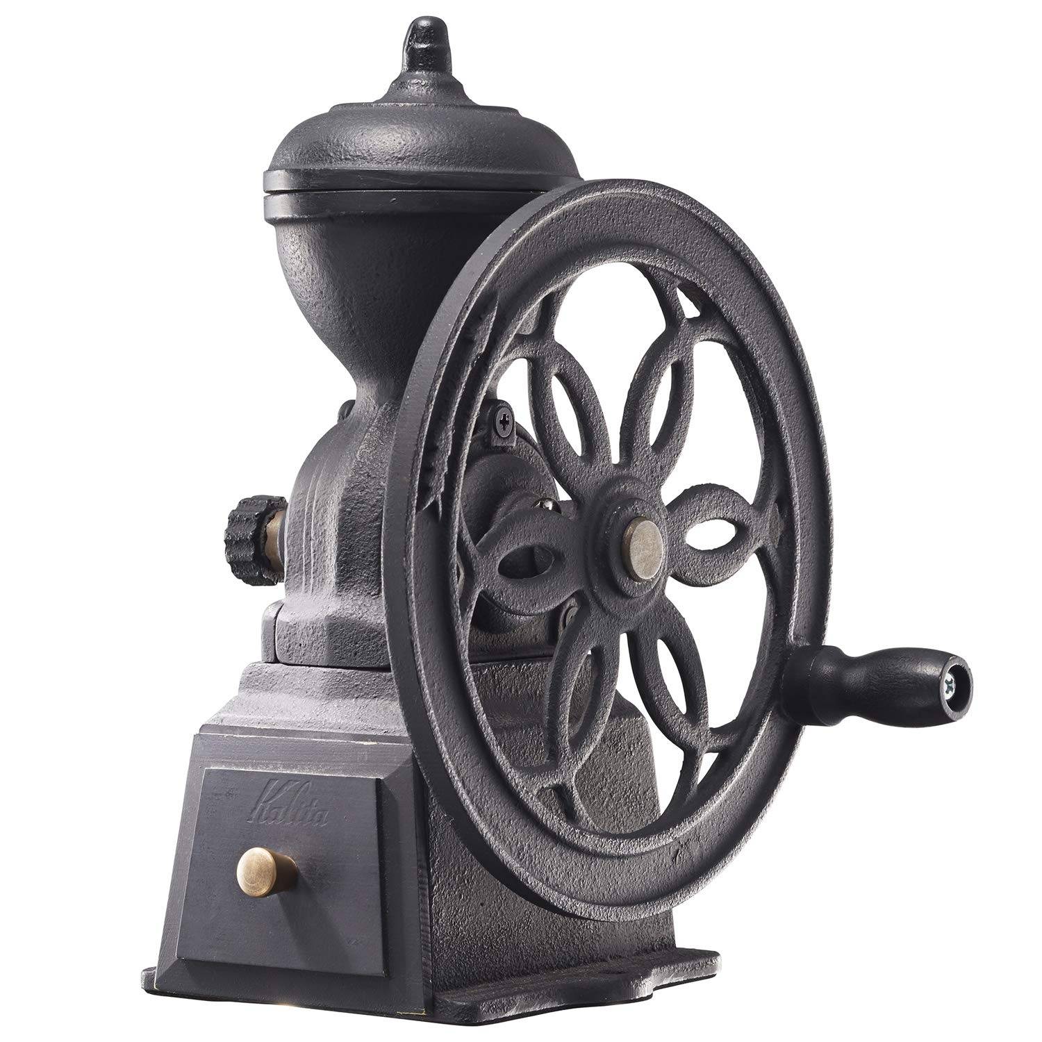 Kalita Kaffekvarn Gjutjärn Hållbar Malverk Justerbar Grovlek Diamill Svart Antik #42131