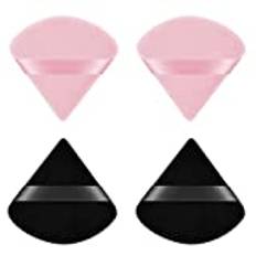 Ainiv Triangle Makeup Powder Puff, paket med 4 Face Sponge Powder Puff, tvättbar återanvändbar sminksvamp, Wet Dry Makeup Tool för löst puder eller Foundation Rouge