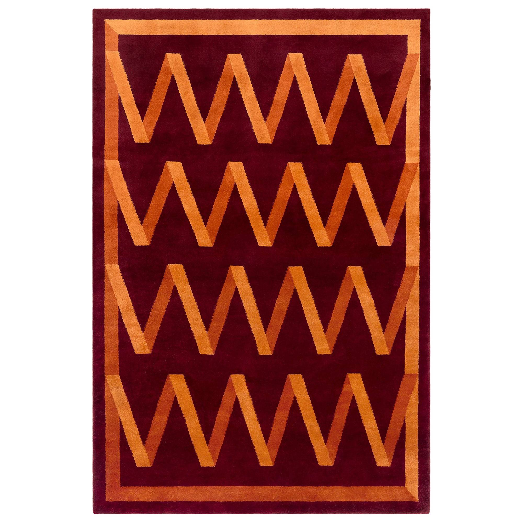 Nordic Knots - CR Folding Ribbon Burgundy 300 x 400 cm - Mønstrede tæpper - Campbell-Rey - Uld