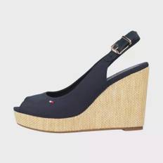 Tommy Hilfiger, Skor, Dam, 40 EU, Elena Slingback Wedge Sandaler - blue (40 EU)
