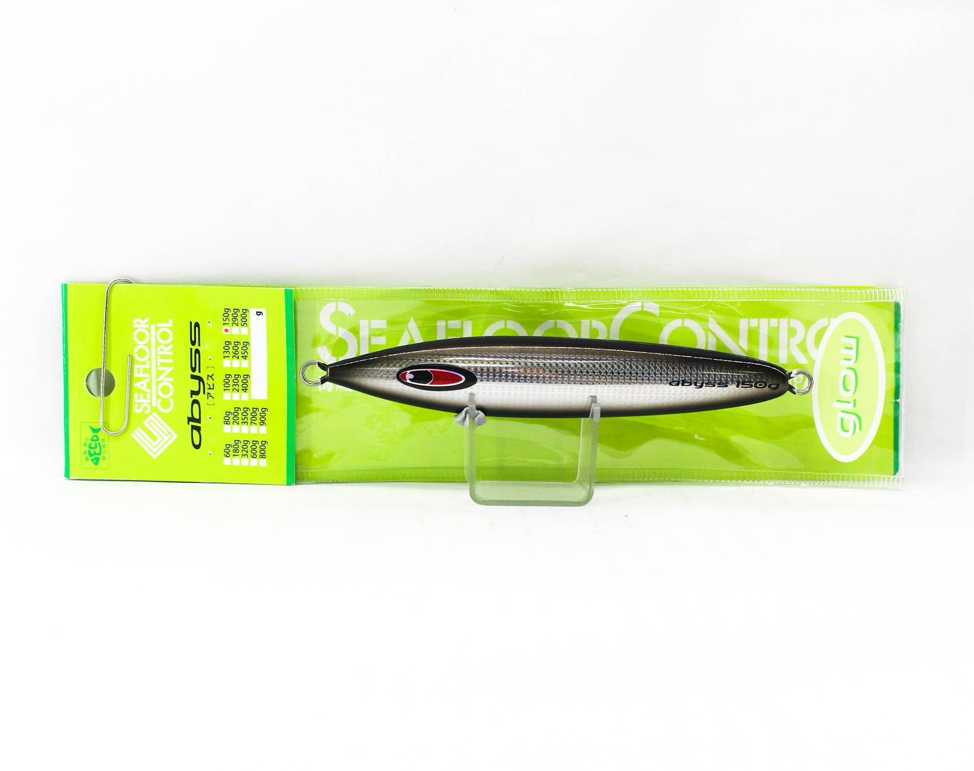 Seafloor Control Metal Jig Abyss 150 grams Silver Black Zebra Glow GR (9084)