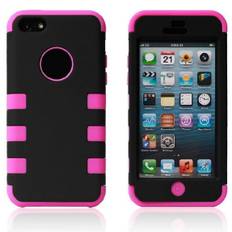 3-delt Robot silicone cover til iPhone 5C. Hot pink.