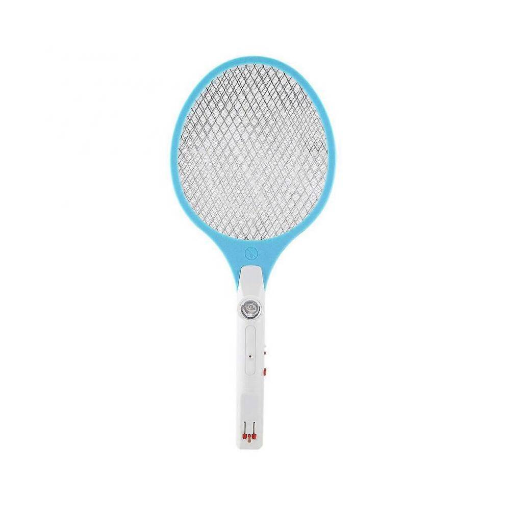 2 in1 Electric Fly Mosquito Swatter Bug Zapper Racket Insects Killer with LED Light US (Blue)