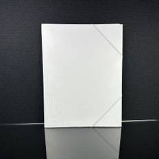 Elastikmappe i karton (hvid/sort) - Hvid