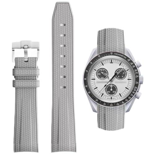 HEYOZURY Klockband för 20mm Omega x Swatch MoonSwatch Rolex Klocka Silikon Män med Rostfritt Stål Replacement Armband Original Armband Omega x Swatch MoonSwatch Speedmaster