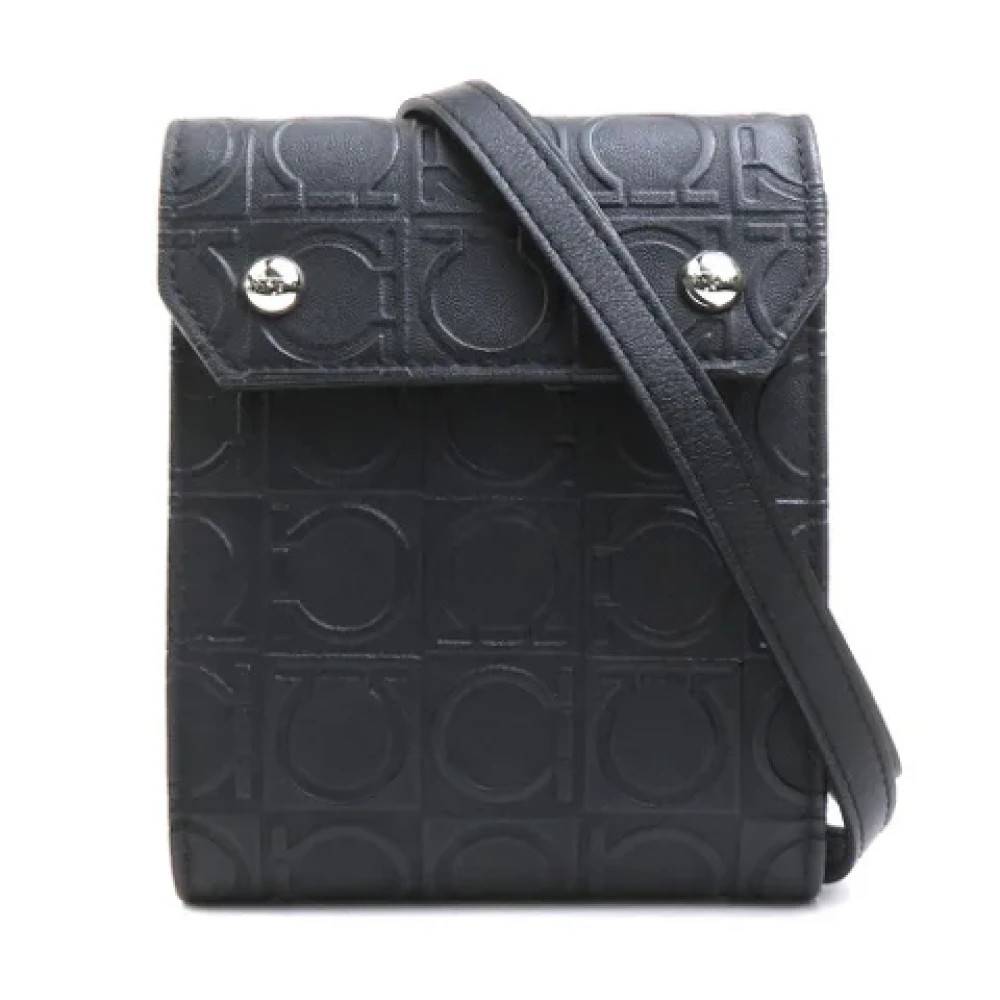 Salvatore Ferragamo Pre-owned Pre-owned Leather Cross Body Bag - Vintage - unisex - Sort - ONE SIZE - Læder