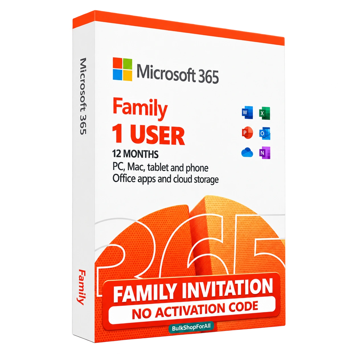 Microsoft 365 Family | 1 person | 12 months | Invitation, no code - New Account